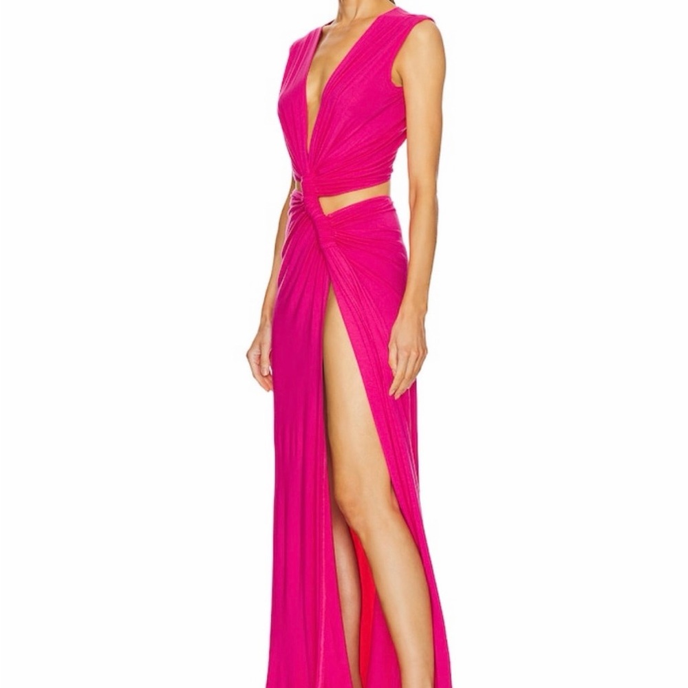 Triple Loop Knit Dress in Bright Pink - Picture 3 of 8